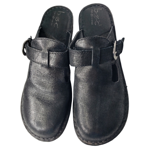 BOC Born Concepts Slip-on Buckle Textured Shiny Leather Clog Mules Profession 10 - Picture 2 of 8